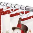 thumbnail image 4 of Extra Long Shower Curtain 72x96 Inch, Christmas Snowman Shower Curtain Waterproof Bathroom Decor, Xmas Pine Needle Berry Red Polka Dot Fabric Bath Curtain Set Accessories with Hooks, 4 of 8