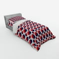 thumbnail image 3 of Ambesonne Geometric Bedding Set 4 Pcs, Red Circles Rounds, Queen, Navy Blue Red and White, 3 of 3