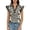 Black, variant on Womens Casual Tops Fashion Striped Contrast Collar Flutter Sleeves Womens Athletic Tops,Beige.XL