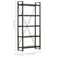 thumbnail image 4 of vidaXL 5-Tier Bookcase Black 90x30x180 cm Solid Mango Wood, 4 of 5
