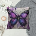 thumbnail image 2 of Nawypu  Butterfly Throw Pillow Cover Watercolor Animal Bird Magical Fantasy Butterflies Rectangle Pillow Cases Home Decorative Cushion Cover for Bed Sofa Purple Black, 2 of 5