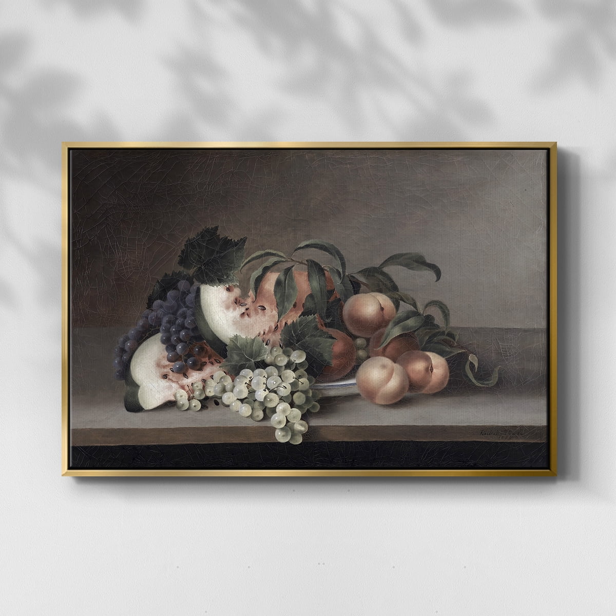 Vintage Botanical Print-XLII By Wexford Home Framed in Gold Wood Gallery Wrapped Canvas 27 in. x 41 in.