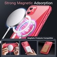 thumbnail image 2 of JETech Magnetic Case for iPhone 11 6.1-Inch Compatible with MagSafe Wireless Charging, Shockproof Phone Bumper Cover, Anti-Scratch Clear Back (Red), 2 of 6