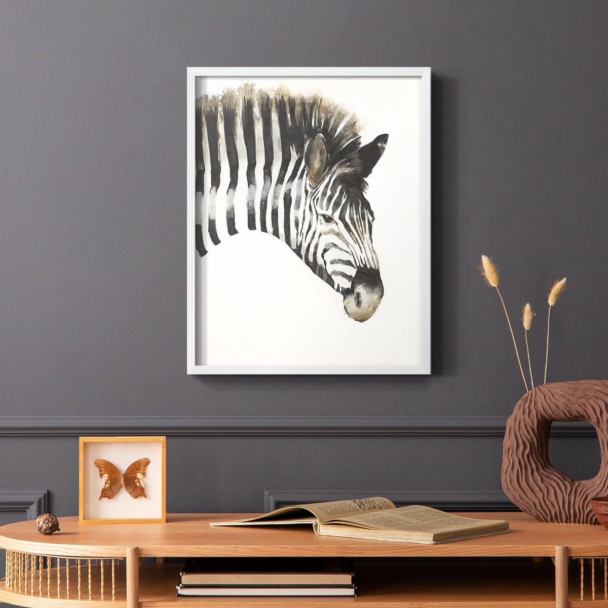 Zebra Stripes Framed Print - Solid Wood in Single Picture Frame Solid Wood 2 Framed Print