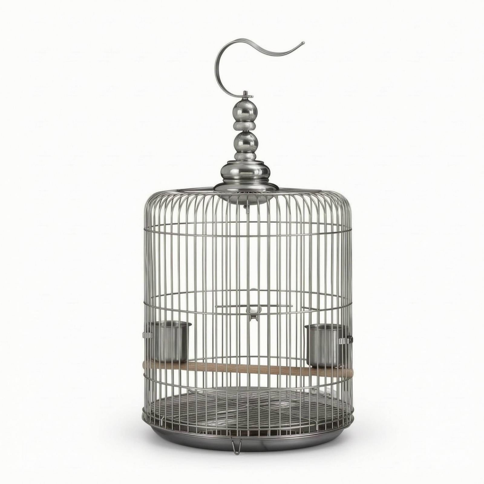 Bvdfgk Round Bird Cage Stainless Metal Arched-Domed Aviary Cage Hanging Birdcage for Small Birds, Canaries, Indoor, Home Decor Size 30 Ss Bird Cage