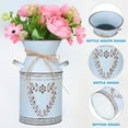 thumbnail image 3 of PAMINGONO 1Pcs Vintage Heart Patterned Metal Vase Silver 19.5x9.5x9.5in, 3 of 8