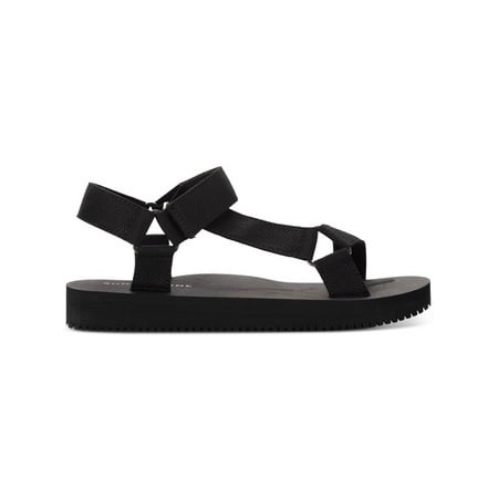 

SUN STONE Womens Black Cushioned Asymmetrical Tabbyy Round Toe Platform Slingback Sandal 5 M