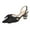 Black, variant on XYD Women Pointy Toe Slingback Pumps Satin Bowknot Chunky Low Heel Sandals Crystals Dress Wedding Shoes Size 7.5 Black