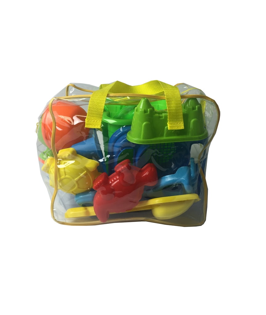 Beach Sand Toys in Zippered Bag Castle Bucket
