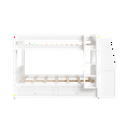 thumbnail image 5 of Harper & Bright Designs Full Size Bunk Bed with Desk and Storage, Space-Saving Wooden Bunk Bed with Bookshelves & 3 Drawers, White, 5 of 10