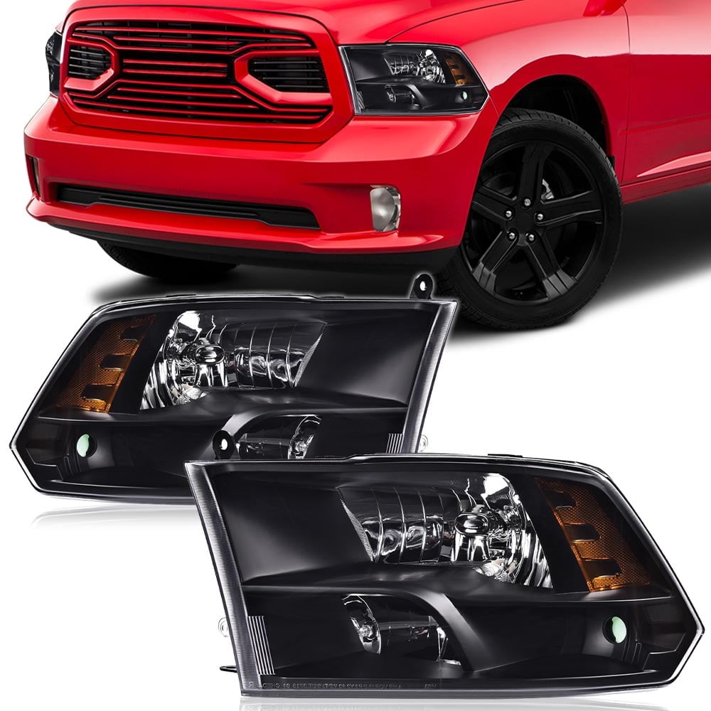 CROSSDESIGN Headlights Assembly Fit for 2009-2012 Dodge Ram 1500 2500 3500