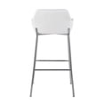 thumbnail image 5 of Lumisource Daniella Contemporary Fixed-Height Bar Stool in Chrome Metal and White Faux Leather - Set of 2, 5 of 7