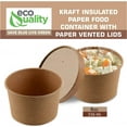 thumbnail image 3 of Disposable Kraft Paper Soup Containers with Lids - Paper Ice Cream Cups - Disposable Dessert Bowls, Frozen Yogurt Cups - Food Storage Containers, Microwavable and Freezer Safe Take Out (8oz, 250), 3 of 3