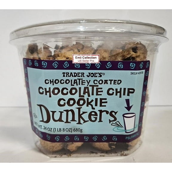 Trader Joe’s Chocolatey Coated Chocolate Chip Cookie Dunkers 24oz 680g (1 Tub)