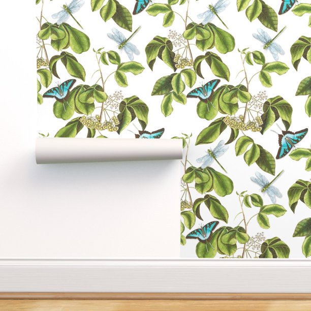 PeelandStick Removable Wallpaper Butterflies Botanical Dragonflies