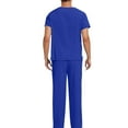 thumbnail image 3 of Scrubs for Men Set - V-Neck Scrub Top and Cargo Pants - Pockets Men Scrubs Set Royal Blue 2XL, 3 of 3