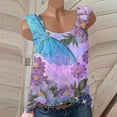 thumbnail image 2 of qILAKOG Women's Summer Flower Print Leopard Petal Elastic Shoulder Straps Tank Tops Loose Square Neck Jacquard Sleeveless Vest Shirts Casual Suspenders Cotton Basic Tunic Plus Size Blouse Pullover, 2 of 6