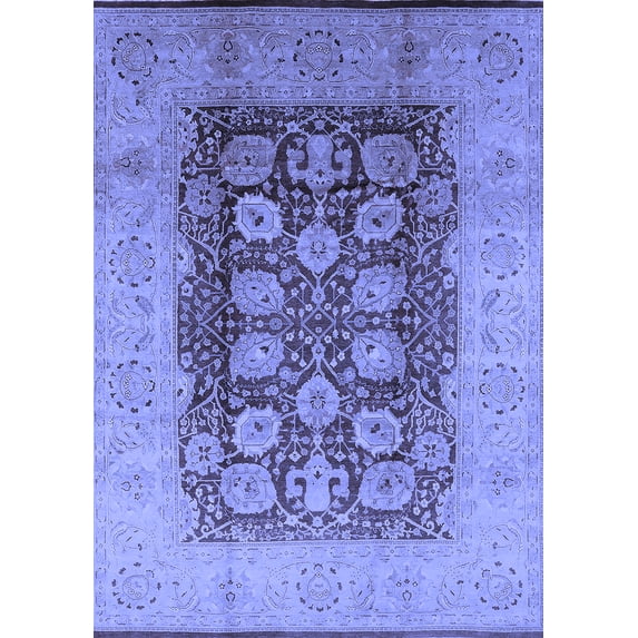 Ahgly Company Indoor Rectangle Oriental Blue Traditional Area Rugs, 2' x 4'