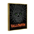 thumbnail image 3 of Stupell Industries Spooky Halloween Spider Web Skull Graphic Art Metallic Gold Floating Framed Canvas Print Wall Art, Design by Linda Birtel, 3 of 6