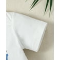 thumbnail image 5 of Kucnuzki Newborn Baby Boys Summer Outfits 6-12 Months Casual Clothing Sets Short Sleeves Letter Print Romper Top Camouflage Print Shorts Sets 2pcs White, 5 of 8