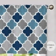 thumbnail image 2 of Blue Gray Geometric Curtains 27 Inches Wide 24 Inches Length 2 Panels Modern Minimalist Rod Pocket Window Curtain Vintage Aesthetic Printed Curtains for Kitchen Bathroom, 2 of 6