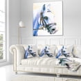 thumbnail image 3 of Designart Blue Horse with Bridle - Abstract Throw Pillow - 16x16, 3 of 5