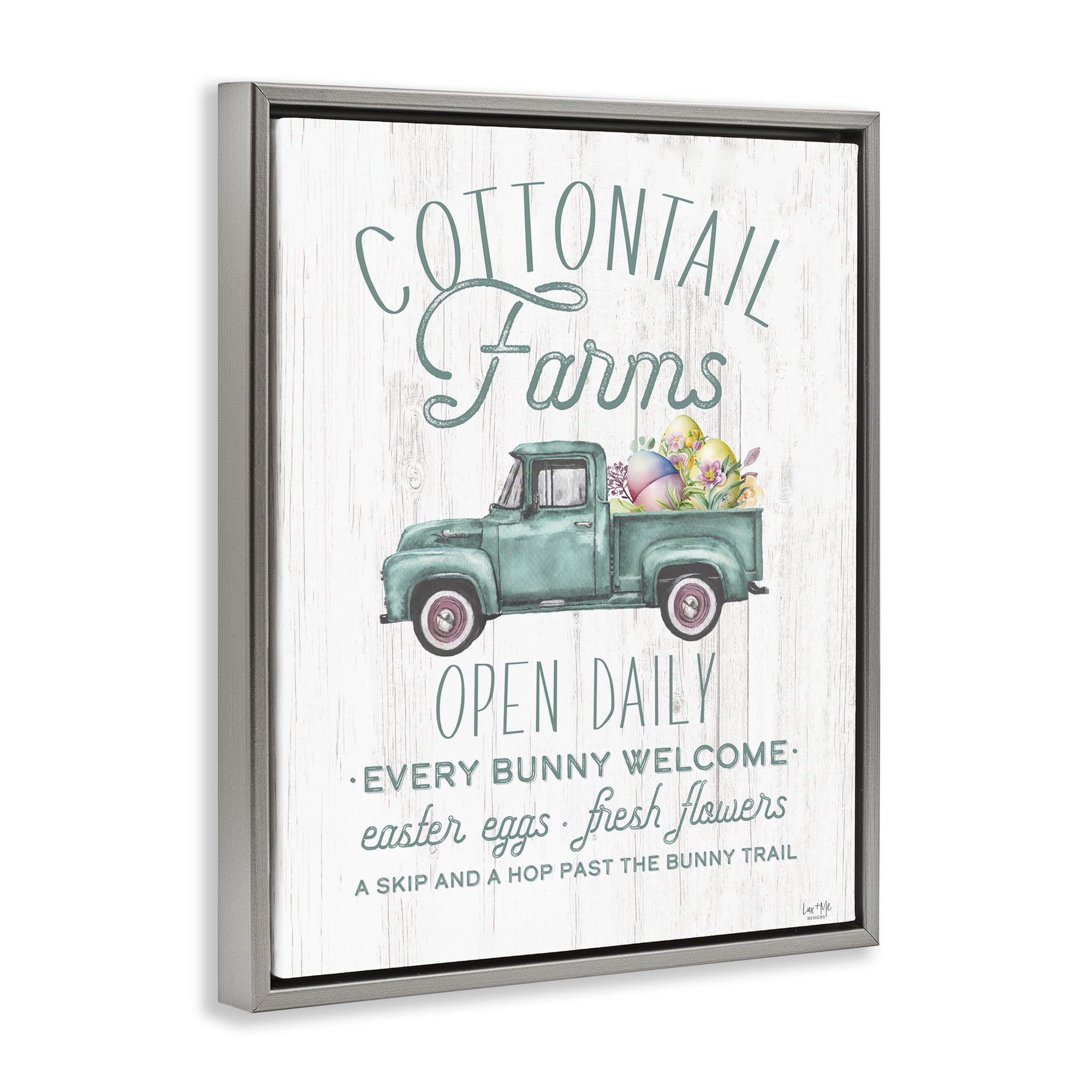 Stupell Industries Antique Cottontail Farms Gray Framed Floater Canvas Wall Art, design by Lux + Me Designs