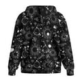 thumbnail image 5 of FOR U DESIGNS Black Galaxy Zipper Hoodies for Women Long Oversized Hooded Cardigan Size XS Long Sleeve Sweatshirt for Women Down-Shoulder Collar Hoodie with Pockets, 5 of 7