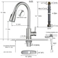 thumbnail image 2 of Grifo de Cocina WOWOW Acero Inoxidable con Rociador Abatible Moderno Comercial Níquel Cepillado Wowow 2310301-AMUS, 2 of 2