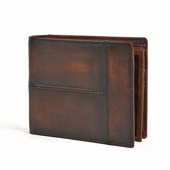 TAZAG Rfid anti-theft genuine leather men's 2-fold wallet short first-layer cowhide multi-card slot coin purse