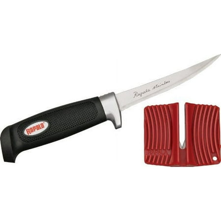 Rapala 7 1/2 Inch Soft Grip Fillet Knife / Single Stage Sharpener / Sheath