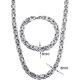 thumbnail image 5 of Conjunto de collar y pulsera de acero inoxidable de 8 mm de ancho para hombre de Heilwiy, 5 of 5