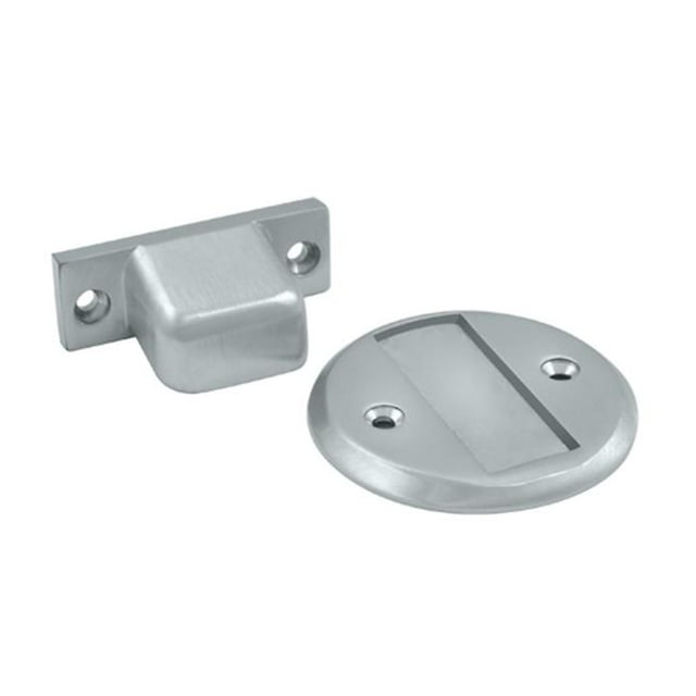 Magnetic Door Holder Flush 2.5 in. Diameter, Satin Chrome - Solid