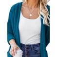 thumbnail image 3 of DYMADE Women Solid Color Long Sleeve Elegant Fashion Cardigan Loose Top, 3 of 4