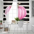 thumbnail image 5 of Fsddascl Pink Orange Pumpkin Fall Blackout Curtains for Bedroom/Living Room, Thermal Insulated Kitchen Curtains, Thanksgiving Autumn Black Striped Grommet Darkening Window Treatment Drapes 52"x72"x2, 5 of 6