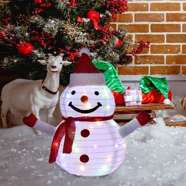 Luz Para Jardín Navidad Likrtyny Lámpara Plegable Impermeable Decoración de Invierno
