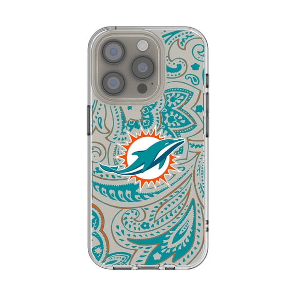 Miami Dolphins iPhone Clear Paisley Design Case