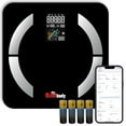 thumbnail image 1 of Bisonbody Smart Digital Bathroom Body Scale – Large Display Accurate Result – 22 Metrics including Cardiac Index, Heart Rate, Body Fat, BMI – Tempered Glass – App Support Bluetooth with Free Batteries, 1 of 6