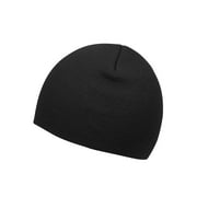Top Headwear Solid Winter Short Beanies, Black
