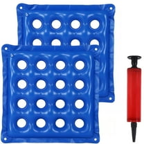 2Pcs Car Inflatable Seat Cushion, Pressure Relief Breathable Car Air Seats Cushion with Air Pump, Portable Cooling Vehicle Seat Waffle Pad for Cars, Travel, Home, Office Chairs (Blue)
