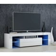 thumbnail image 4 of UBesGoo Modern TV Stand, 50'' LED Cabinet Entertainment Center for Living Room, White, 4 of 6