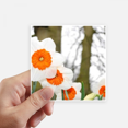 thumbnail image 1 of Red And White Flowers Trees Sticker Square Waterproof Stickers Wallpaper Car Decal, 1 of 1