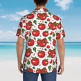 thumbnail image 4 of Balery Hand Drawn Tomatoes Camisas hawaianas de manga corta para hombre, camisas playeras de corte holgado, camisas de vacaciones con botones,XX-Large, 4 of 7