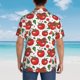 thumbnail image 4 of Balery Hand Drawn Tomatoes Camisas hawaianas de manga corta para hombre, camisas playeras de corte holgado, camisas de vacaciones con botones,XX-Large, 4 of 7