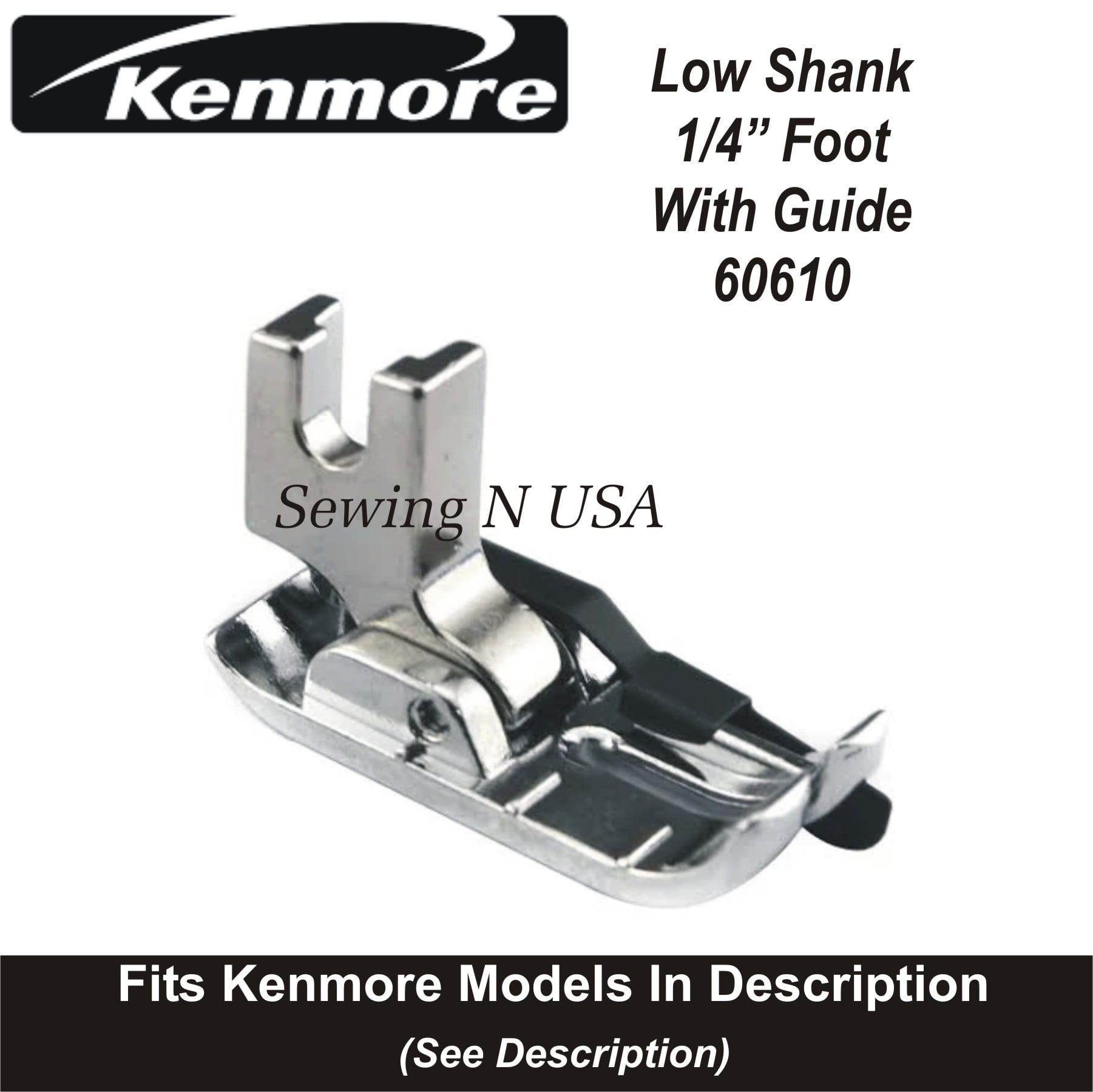 Kenmore Sewing Machine Silver (Metal) Low Shank 1/4 Inch Quilting Foot