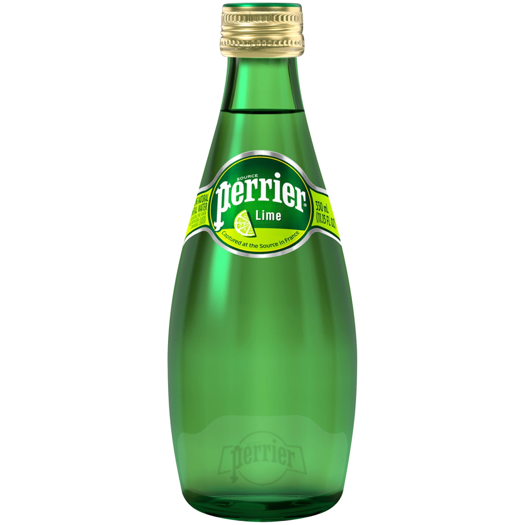 PERRIER Sparkling Natural Mineral Water, Lime 330milliliters glass