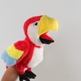 thumbnail image 2 of WORGEOUS Peluche de loro, marioneta de mano, dibujos animados, narración interactiva, marioneta de mano, juguete de animales de dibujos animados, 2 of 8