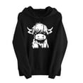 thumbnail image 2 of Womens Tops Christmas Print Hooded Printed Sweatshirt Long Sleeved Sweatshirt,Blouse for Women Black M, 2 of 6
