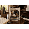 thumbnail image 2 of Poppy Stained Glass Ceramic Mug Personalized Red Flower Coffee Cup Gift, 2 of 4