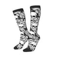 thumbnail image 2 of Balery Skull and palm leaves Printed Novelty Socks Men's Women's Crew Socks Sports Socks Knee High Socks Cotton Socks Quirky and Cool Socks, 2 of 9